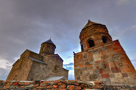 Gergeti Trinity Church (Tsminda Sameba), Holy Trinity Church near the village of Gergeti in Georgia,...