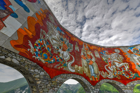 Monument to the friendship between the countries of Georgia and Russia, built in 1983 to celebrate...