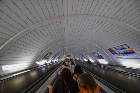 Baku, Azerbaijan - July 15, 2018: Metro station in the city of Baku, Azerbaijan.