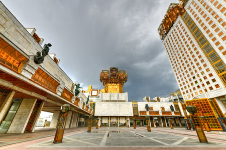The building of the Presidium of the Russian Academy of Sciences in Moscow, Russia.のeditorial素材