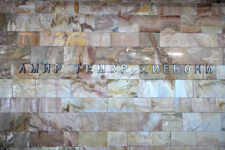 Tashkent, Uzbekistan - July 8, 2019: Amir Temur Metro Station in Central Tashkent, Uzbekistan.のeditorial素材