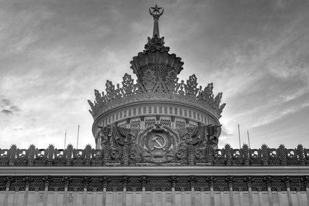 Moscow, Russia - July 22, 2019: Pavilion No. 58, Ukraine Pavilion at VDNH in Moscow, Russia.のeditorial素材