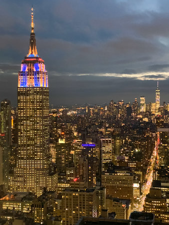 New York City - Nov 15, 2019: New York City Skyline looking from Midtown Manhattan onto Downtown...