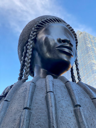 New York City - Nov 9, 2019: View of Simone Leighâ€™s Brick House sculpture, a tribute to Black...