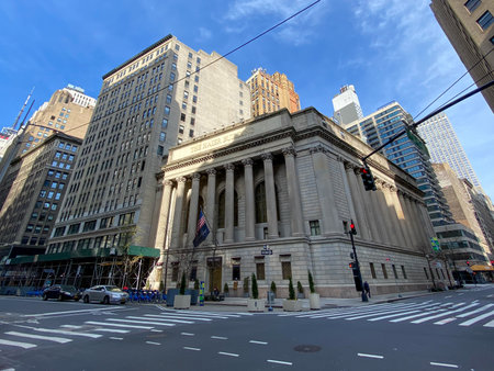 New York City - Apr 7, 2020: The Haier Building in New York City. The Greenwich Savings Bank was...