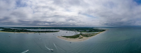 Edgartown Harbor Lighthouse at the entrance into Edgartown Harbor and Katama Bay, Martha's Vineyard,...