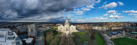 The State Capitol building in downtown Providence, Rhode Island.