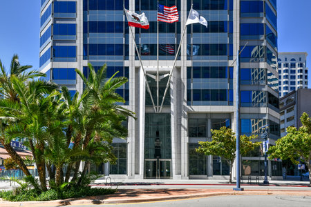 San Diego, CA - July 19, 2020: One America Plaza is the tallest building in San Diego, California...