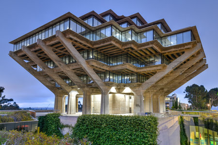San Diego, California - July 19, 2020: The Geisel Library at the University of California San Diego, La Jolla, Californiaのeditorial素材
