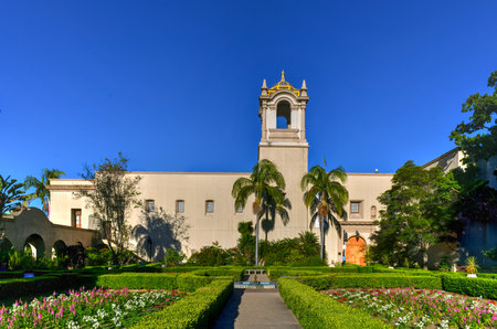 Alcazar Gardens in Balboa Park, San Diego, California USA in daytime.