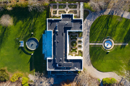 Newport, Rhode Island - Nov 29, 2020: Exterior view of historic Rosecliff Mansion in Newport, Rhode Island.のeditorial素材