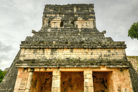 The Platform of Eagles and Jaguars in Chichen Itza, Mexico.の写真素材