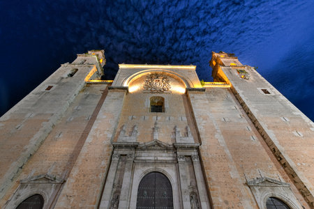 The San Ildefonso Cathedral of Merida, the first cathedral to be finished on the American mainland and the only one to be entirely built during the 16th century.の写真素材