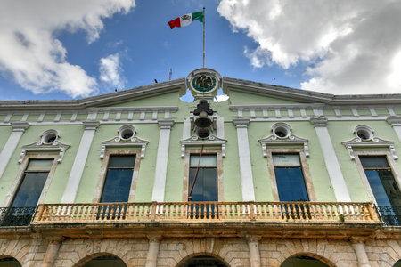 The Palace of Government (Palacio del Gobierno) in the Main Square of Merida, Yucatan, Mexicoのeditorial素材