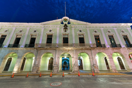 The Palace of Government (Palacio del Gobierno) in the Main Square of Merida, Yucatan, Mexicoのeditorial素材