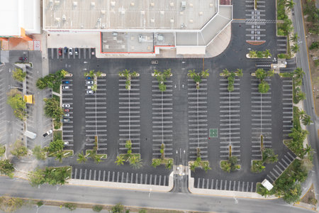 Aerial view of a parking lot in Cancun, Quintana Roo, Mexicoのeditorial素材