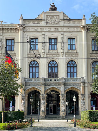 Munich, Germany - Jul 20, 2021: The Museum Five Continents (German: Museum FÃ¼nf Kontinente) in Munich, Germany is a museum for Non-European artworks and objects of cultural value.のeditorial素材