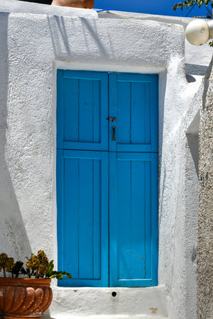 Medieval village of Emporio on the island of Santorini in Greece.の写真素材