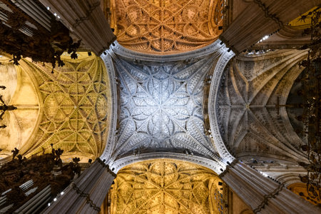 Seville, Spain - Dec 7, 2021: Cathedral of St. Mary of the See of Seville, also known as the Cathedra of Seville in Spain.のeditorial素材