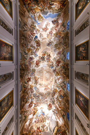 Toledo, Spain - Dec 10, 2021: Interior of the Santa Iglesia Catedral Primada de Toledo Roman Catholic church and The Primate Cathedral of Saint Mary in Spain.のeditorial素材