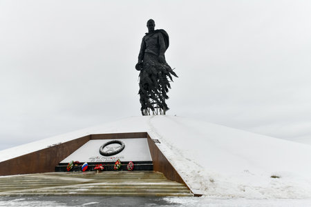 Rzhev, Russia - Dec 18, 2021: Rzhev Memorial to the Soviet Soldier dedicated to the Battles of Rzhev.のeditorial素材