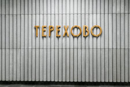 Moscow, Russia - Jan 26, 2023: Terekhovo Metro Station in Moscow, Russia.のeditorial素材