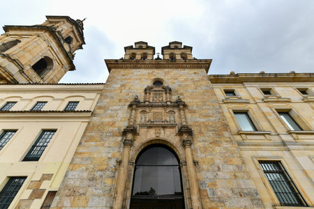 Exterior of the Tabernacle Chapel in Bolivar Square in Bogota, Colombia.の写真素材