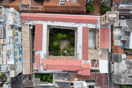 Aerial view of the history Cartagena University in Cartagena, Colombia.のeditorial素材
