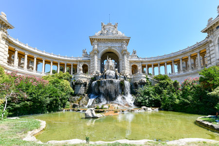 Marseille, France - Jul 14, 2022: The Palais Longchamp houses the Fine Arts Museum and Natural History Museum of Marseille in Franceのeditorial素材