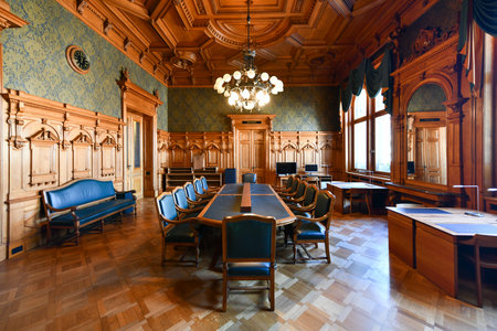 Bern, Switzerland - Aug 11, 2022: The parliament building of the Swiss Confederation in Bern, Switzerland.のeditorial素材
