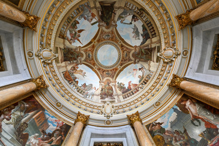 Hamburg, Germany - Jul 13, 2023: Interior of the Town hall of Hamburg, Germany.のeditorial素材