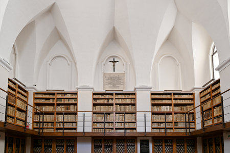 Gravina, Italy - Aug 8, 2023: Finia Chapter Library (Biblioteca Capitolare Finia) in Gravina in Puglia, Italy.のeditorial素材