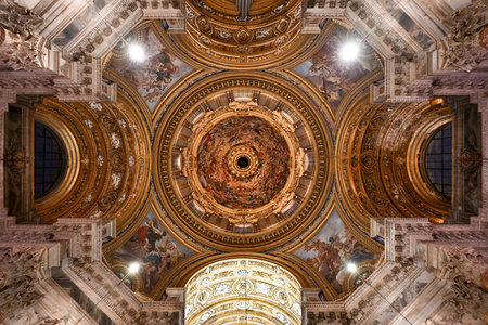 Rome, Italy - Sep 1, 2023: Interior of the Church of Saint Agnese in Agone, in Piazza Navona, Rome, Italy.の写真素材