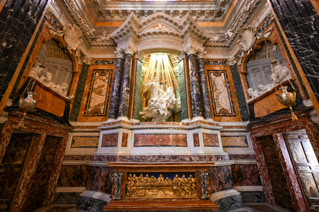Rome, Italy - Sep 2, 2023: Santa Maria della Vittoria Church in Rome, Italy.の写真素材