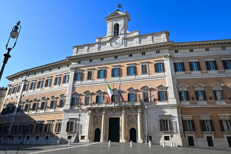 Parliament building Montecitorio palace in Rome, Italyの写真素材