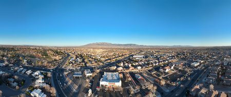 Aerial View of Albuquerque, the biggest City in New Mexico.の写真素材