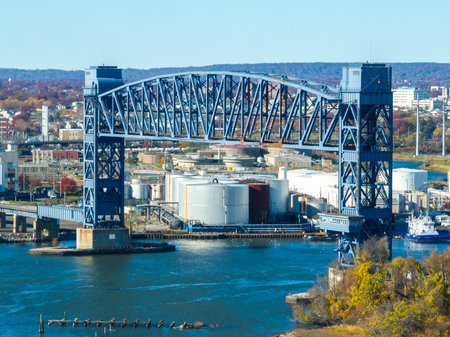 Arthur Kill Vertical Lift Bridge. The Goethals Bridge and Arthur Kill railroad lift bridge connects...