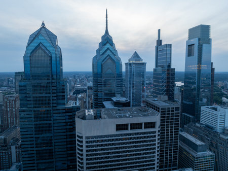 Aerial view of the Skyscrapers of Liberty Place in Philadelphia, Pennsylvania