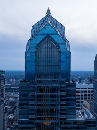Aerial view of the Skyscrapers in Philadelphia, Pennsylvania