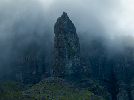 Old Man of Storr impressive landscape, Isle of Skye landmark, Scotland, UK, Europeの写真素材