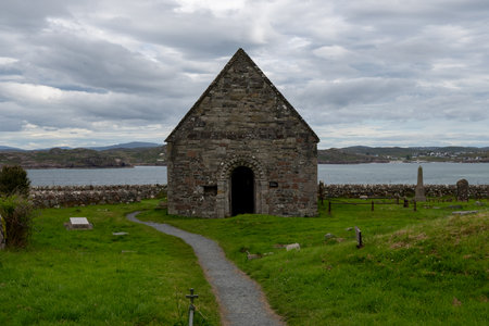 St Oran's Chapel on the Isle of Iona, Scotland, UKの写真素材