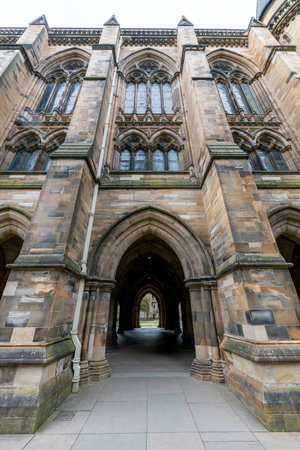 University of Glasgow, Scotland in the United Kingdom. Founded by papal bull in 1451, it is the fourth-oldest university in the English-speaking world and one of Scotland's four ancient universities.の写真素材