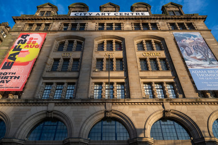 Edinburgh, UK - July 16, 2024: View of City Art Centre from Princes Street Road in Edinburgh, UK.の写真素材