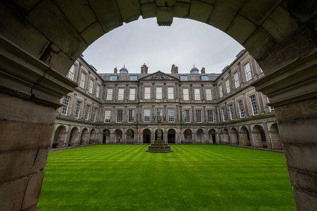 Holyrood palace in Edinburgh, UK. A 16th-century palace of the Stuarts.の写真素材