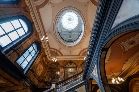 Glasgow, UK - Jul 12, 2024: The Glasgow City Chambers building. Completed in 1888 and overlooking George Square, Glasgow City Chambers is one of the cityâs most prestigious buildings.の写真素材