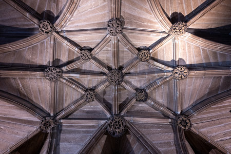 Glasgow, UK - July 13, 2024: Interior of Glasgow Cathedral featuring Scottish Gothic architecture, the oldest cathedral in Scotland.の写真素材