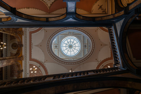 Glasgow, UK - Jul 12, 2024: The Glasgow City Chambers building. Completed in 1888 and overlooking George Square, Glasgow City Chambers is one of the cityâs most prestigious buildings.の写真素材