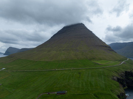 Vidareidi in the north of Vidoy Island in the Faroe Islands.の写真素材