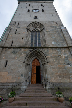 Medieval Bergen Cathedral (Domkirken) in Bergen, Norwayの写真素材