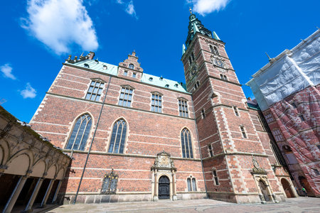Frederiksborg Palace is a palace in Hillerod, Denmark. It was built as a royal residence for King Christian IV and is now a museum of national history.の写真素材